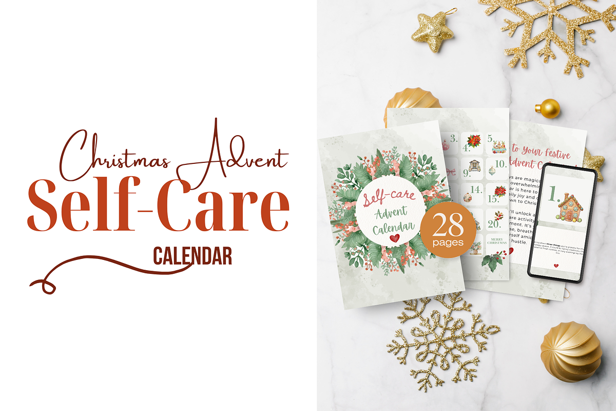 Christmas Self-Care Advent Calendar, a Print Template by Kaleidokika (Photo 1 of 5)