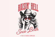 Raising Hell Since Birth PNG, Retro, an Illustration by SharpMarketplace (Thumbnail 1 of 9)