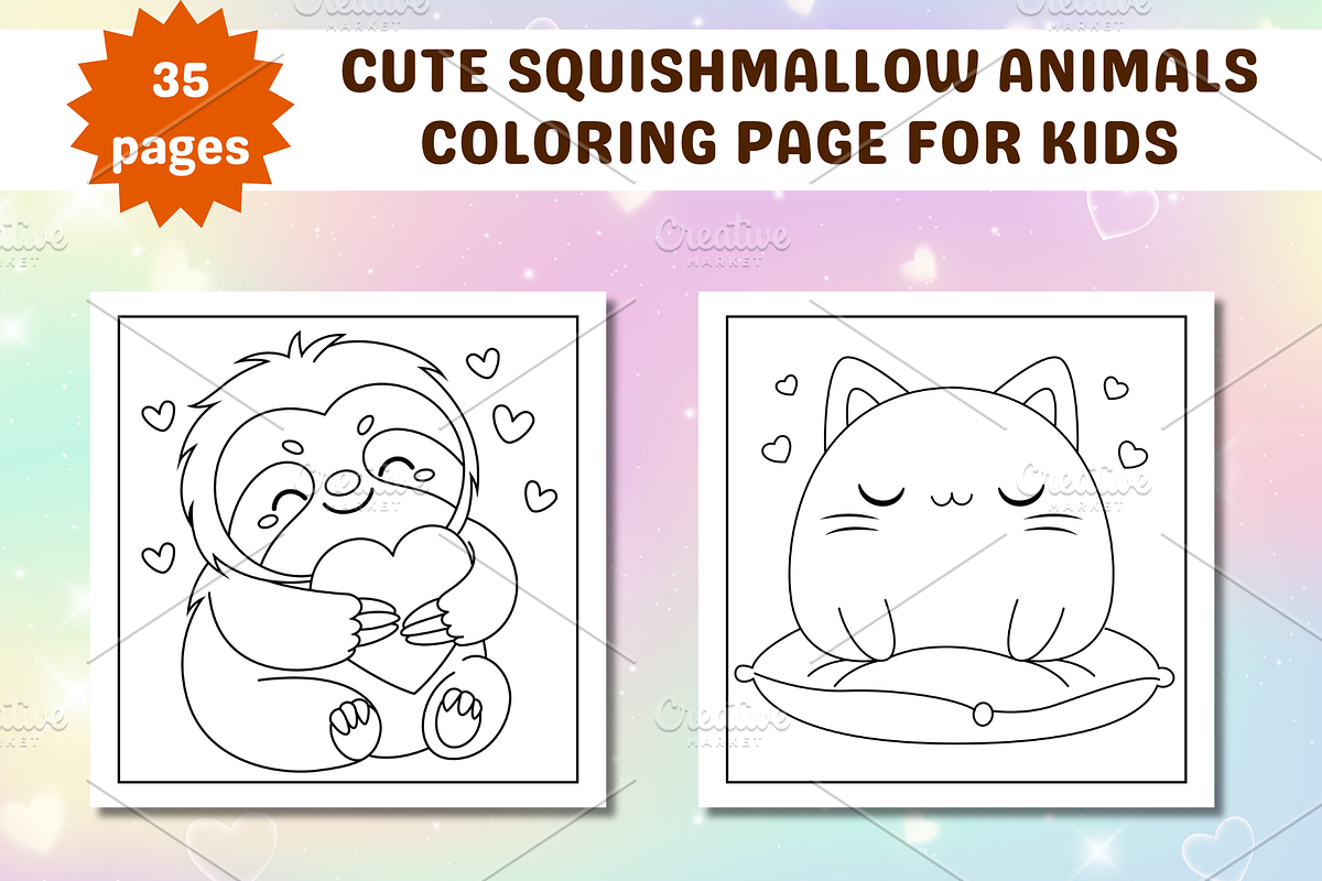 Cute Squishmallow Coloring Page, an Animal Illustration by Salaly (Photo 2 of 9)