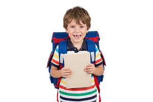 Boy Holding Book With Backpack, a School & Education Photo by CREATIVEDEF