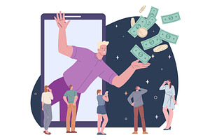 Financial consultant. Online scammer, a Finance Illustration by Valerie Bodnar