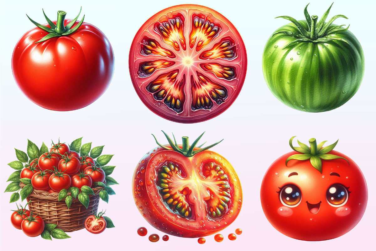 Watercolor Tomatoes Clipart, a Graphic by CitraGraphics (Photo 3 of 4)