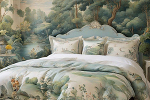 French Antique Landscape Wallpaper