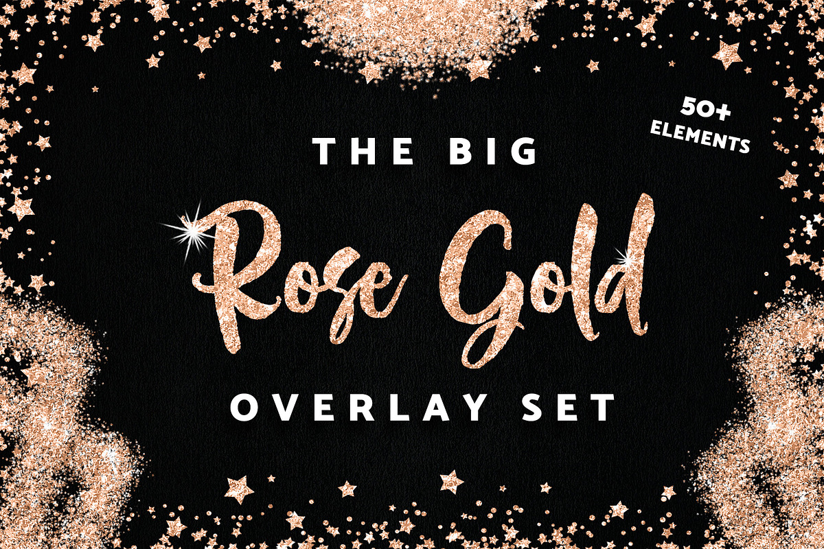 Rose Gold Confetti Frames Borders, a Texture Graphic by Nifty Template Studio (Photo 1 of 10)