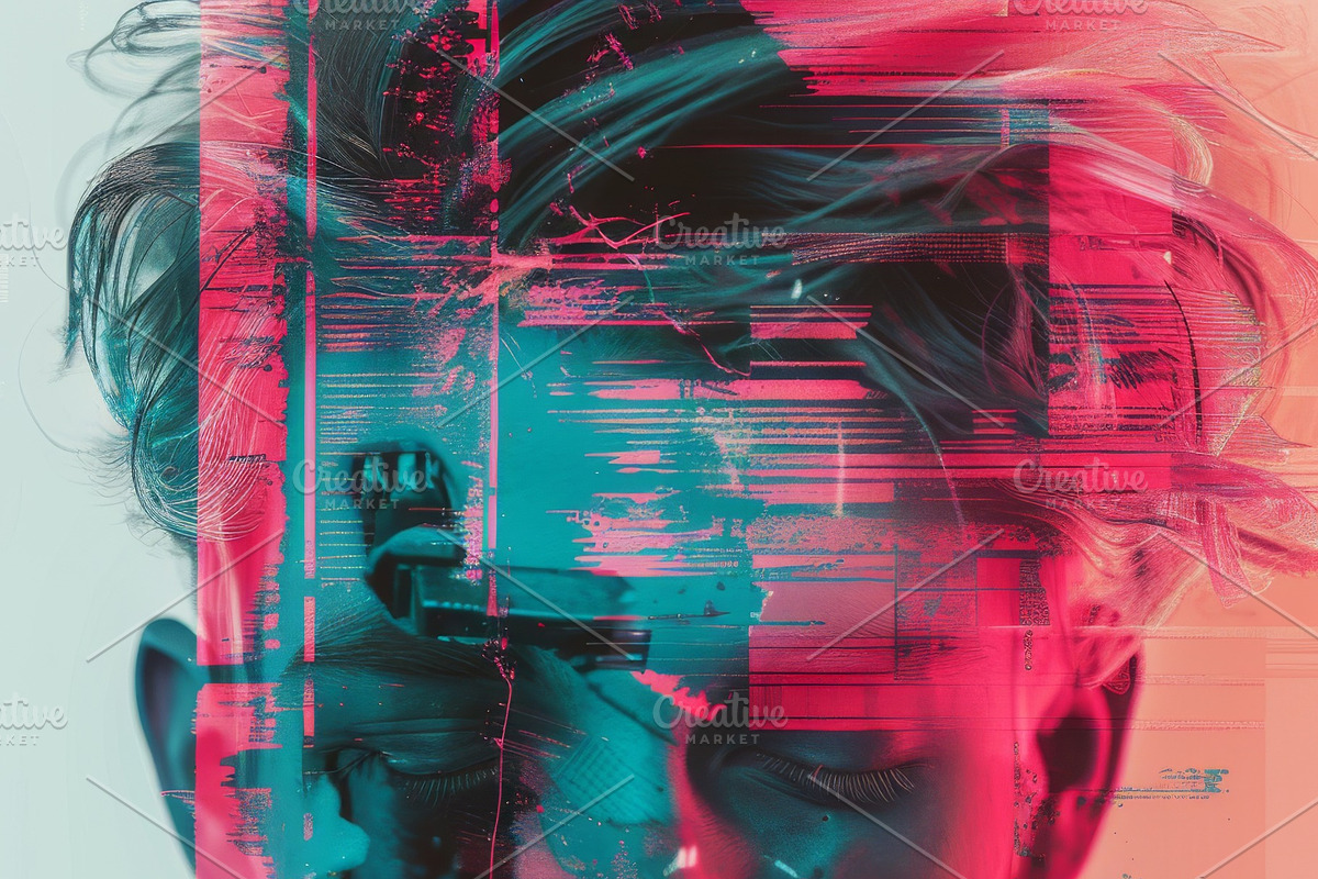 90 Glitch faces, a Person Illustration by Handmadefont (Photo 45 of 94)