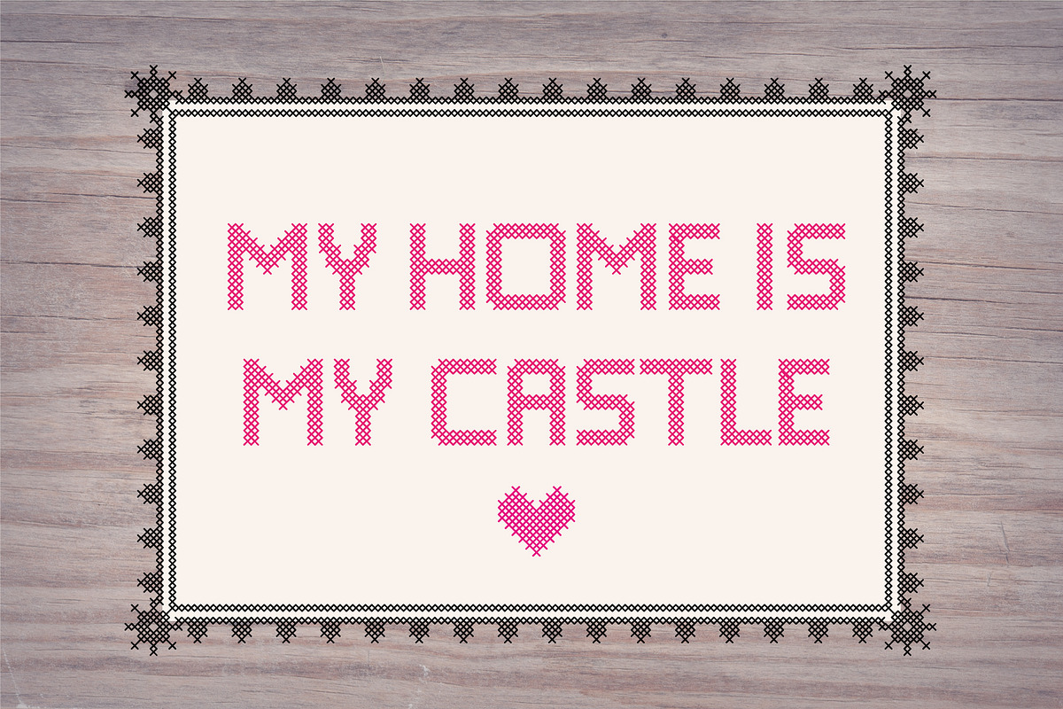 Stitching Love a cross-stitch font preview 7