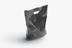 Black Die-cut Plastic Bag 3D Model