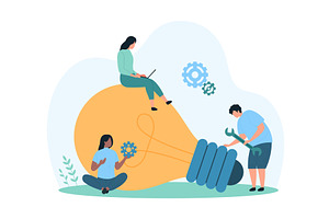 Business idea development strategy, a Technology Illustration by Flashvector