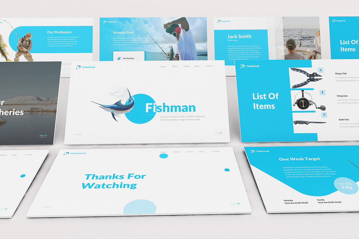 Fishing Powerpoint Template, a Presentation Template by Formatika Studio