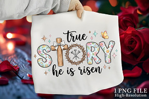 Retro True Story He Is Risen PNG, an Illustration by Canvas Craft