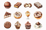 Watercolor Chocolate Sweets Clipart, an Illustration by Design Market (Thumbnail 3 of 4)