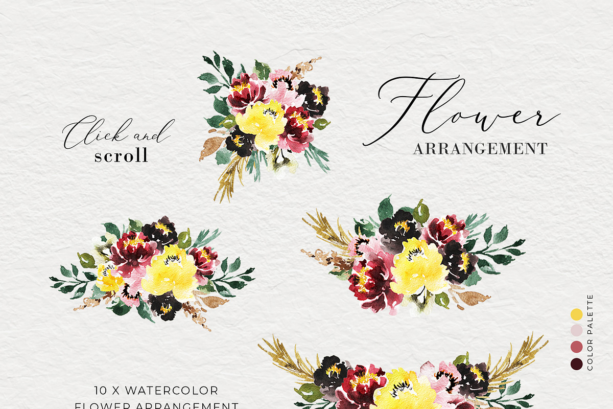 Watercolor Flower Clipart Boho Style, a Decorative Illustration by WalaPalette (Photo 3 of 6)