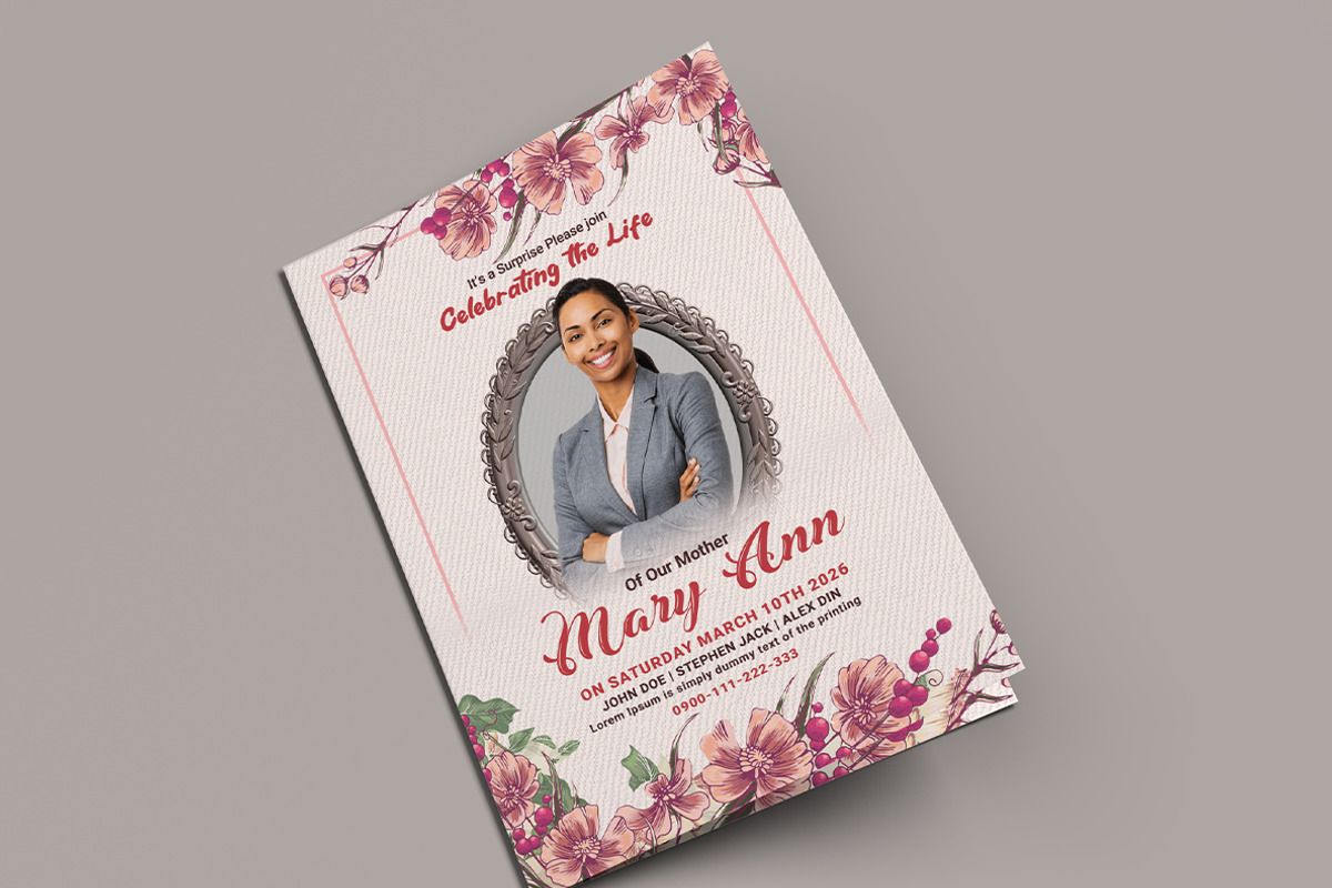 Funeral Program Template, a Brochure Template by AfzaalGraphics (Photo 5 of 5)