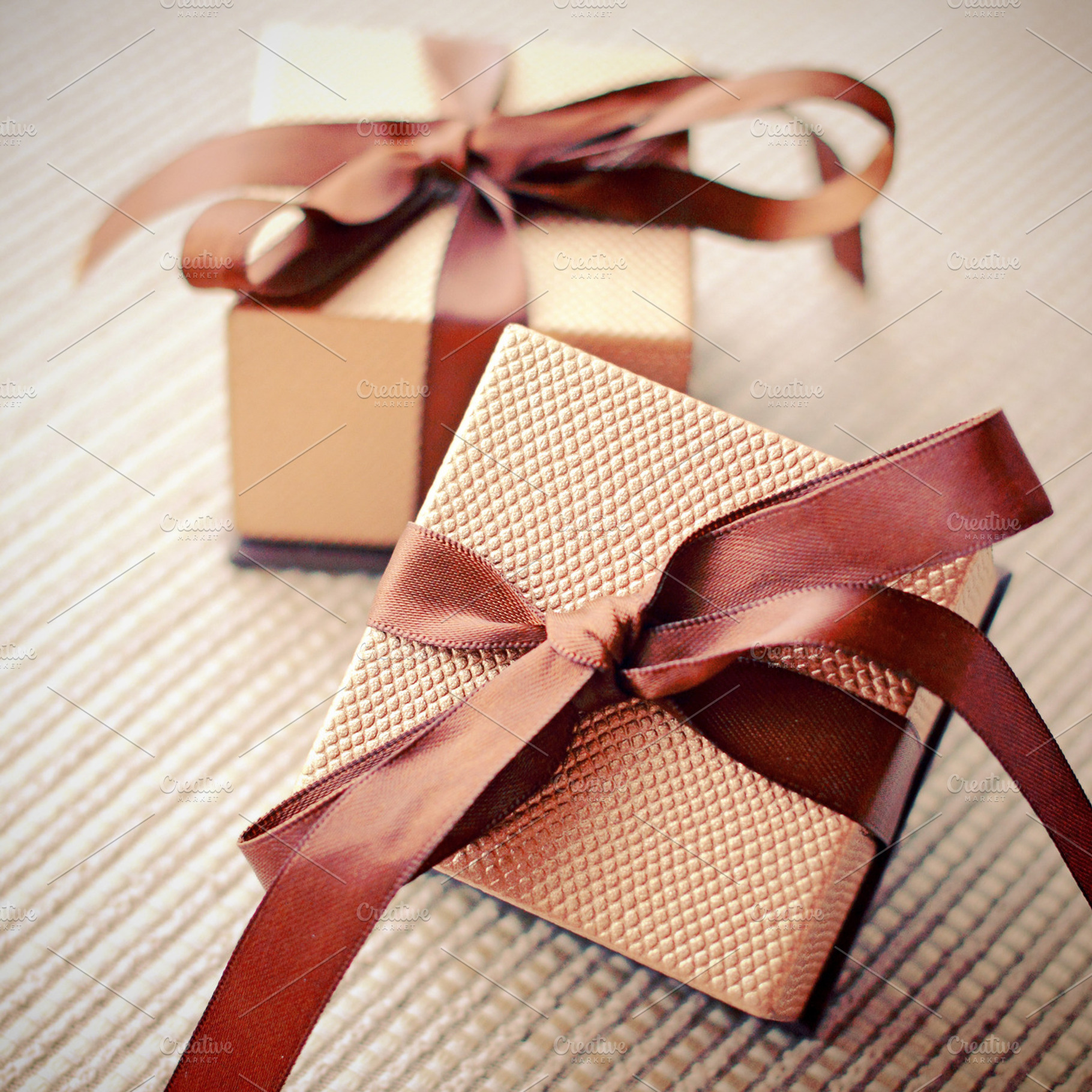 Gift boxes with ribbon