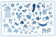 Blue coastal line art, sea clipart, an Object Graphic by Tani Kuzminka (Thumbnail 8 of 13)