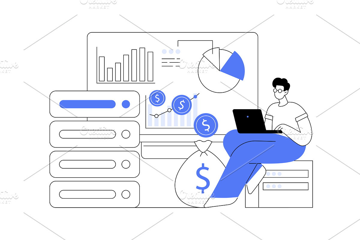 Data monetization abstract concept, an Illustration by Visual Generation