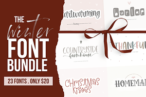 Winter Handwritten Font Bundle, a Script Font by KA Designs
