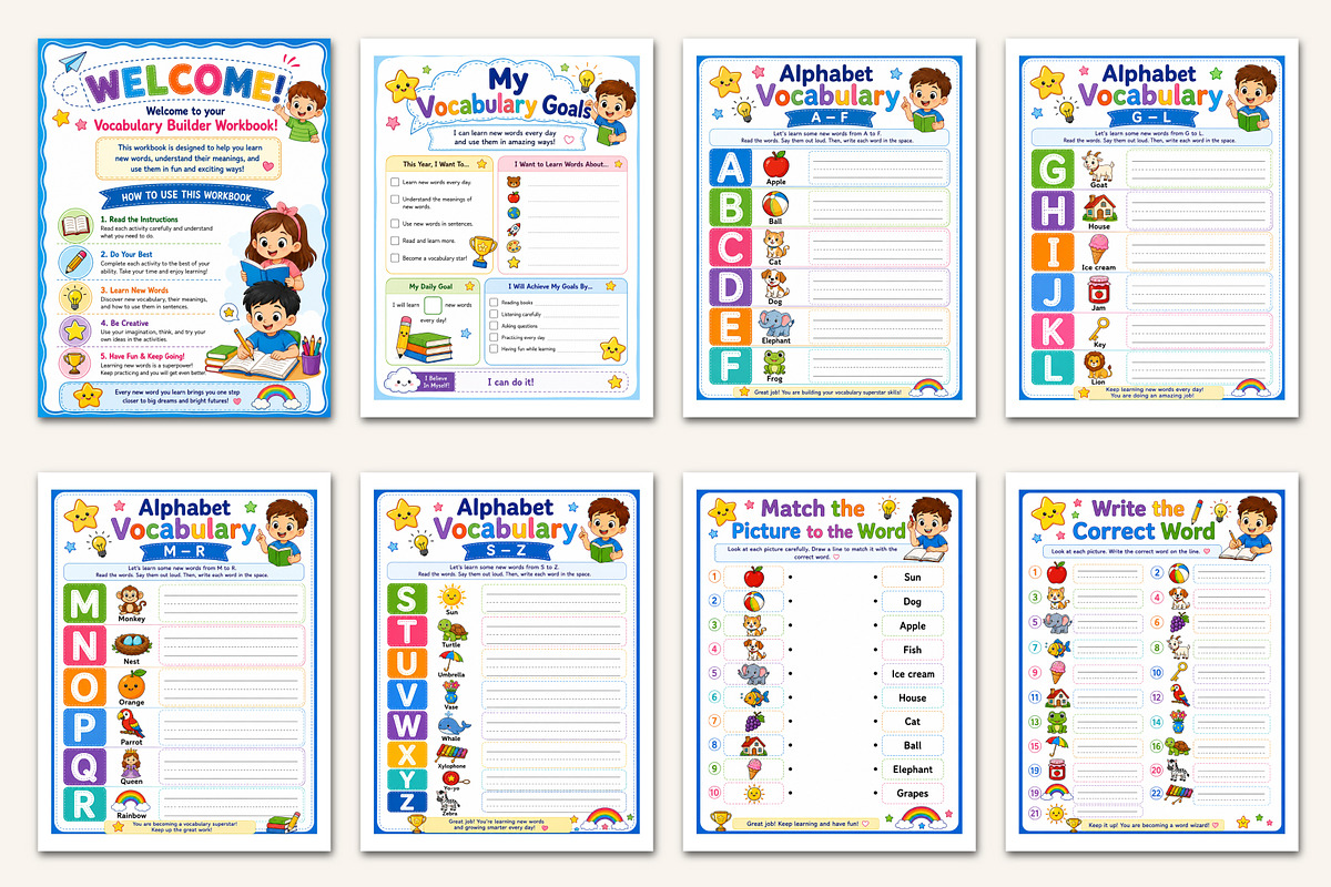 Vocabulary Builder Workbook, a Stationery Template by Designmela01 (Photo 2 of 5)