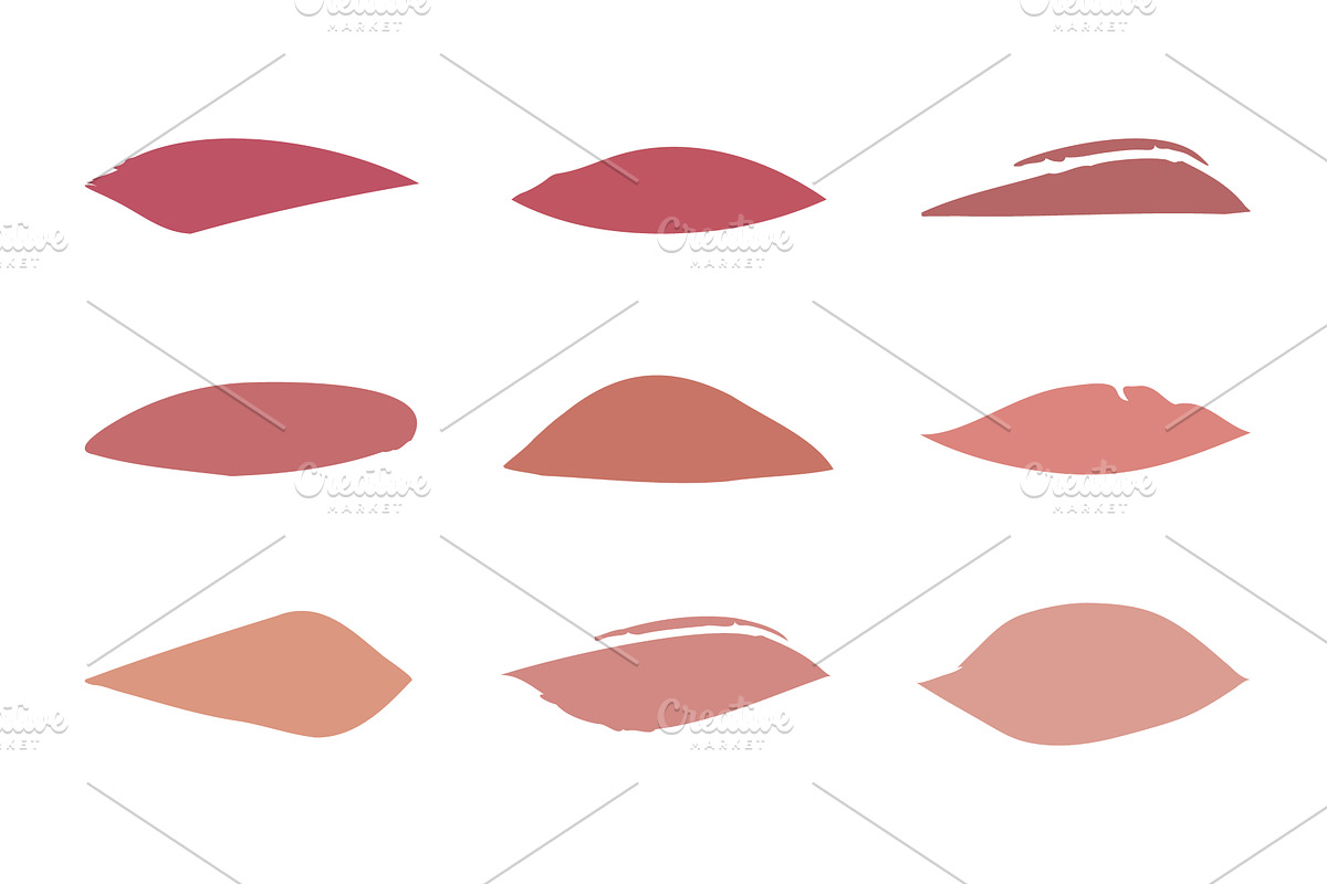Lipstick swatches set displays, an Object Illustration by okskukuruza