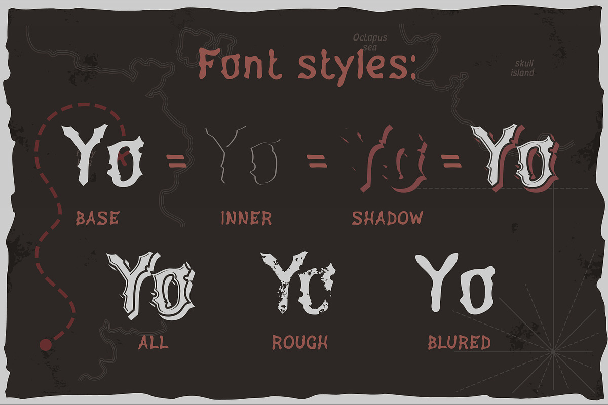 Yo-ho-ho. Vintage layered font, a Font by Fractal fonts & graphics (Photo 2 of 9)
