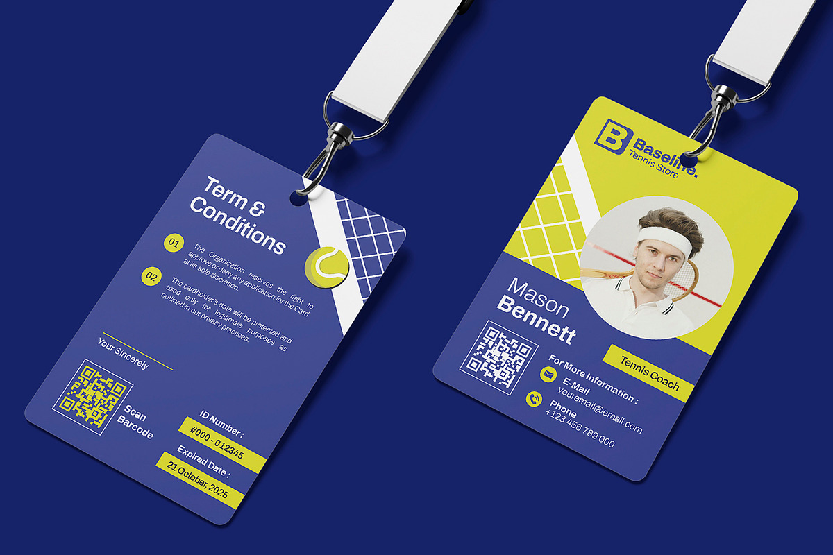 Baseline Tennis - ID Card, a Card Template by Esensifiksi.studio (Photo 2 of 3)