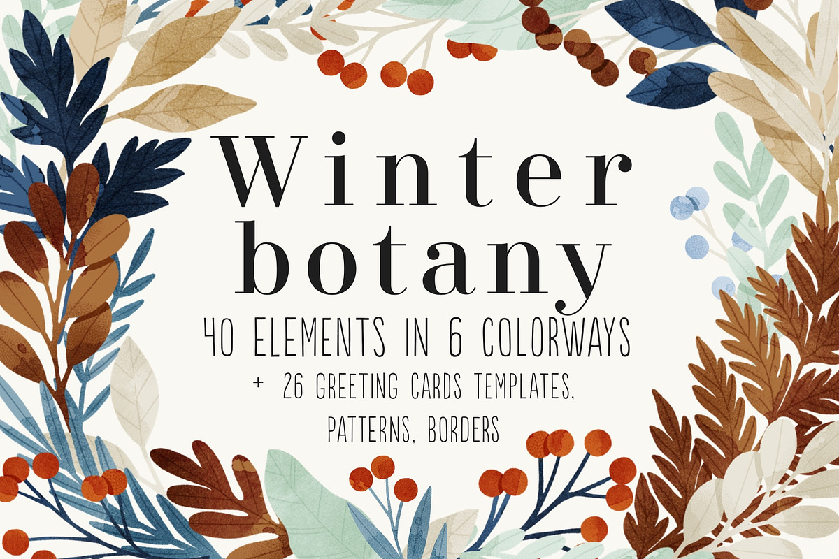 Winter Botany Set, a Decorative Illustration by Helga Wigandt (Photo 1 of 10)