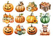 Pumpkin Patch Clipart PNG, an Illustration by SinaCreation (Thumbnail 2 of 4)