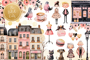 Life In Paris Clipart Set