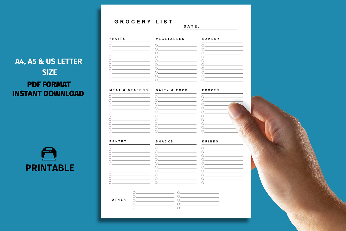 Grocery Shopping List Printable PDF preview 3