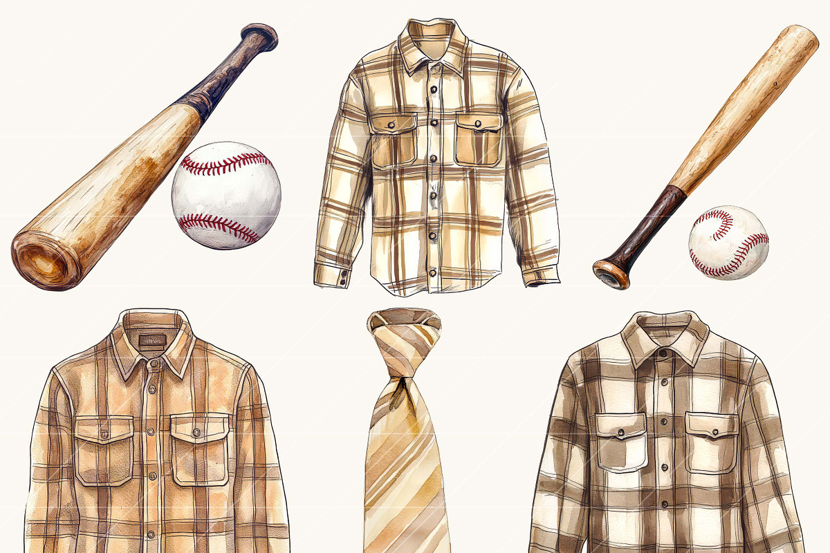 Watercolor Dad Clipart Bundle, a Person Illustration by SparkyDesignsUS (Photo 4 of 9)