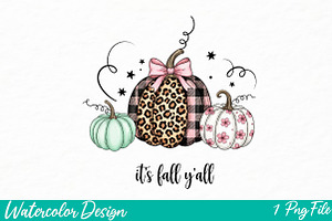 It's fall y'all Png, an Illustration by Watercolor design