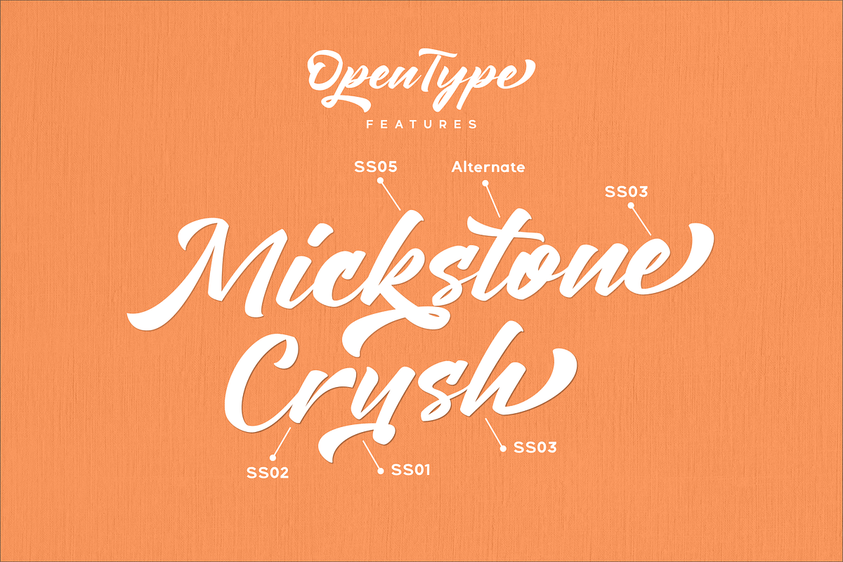 Mickstone Crush / tons of alternates, a Script Font by Java pep (Photo 5 of 11)