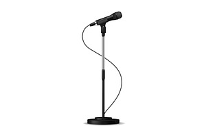Standing microphone. Realistic stage, an Object Graphic by YummyBuum