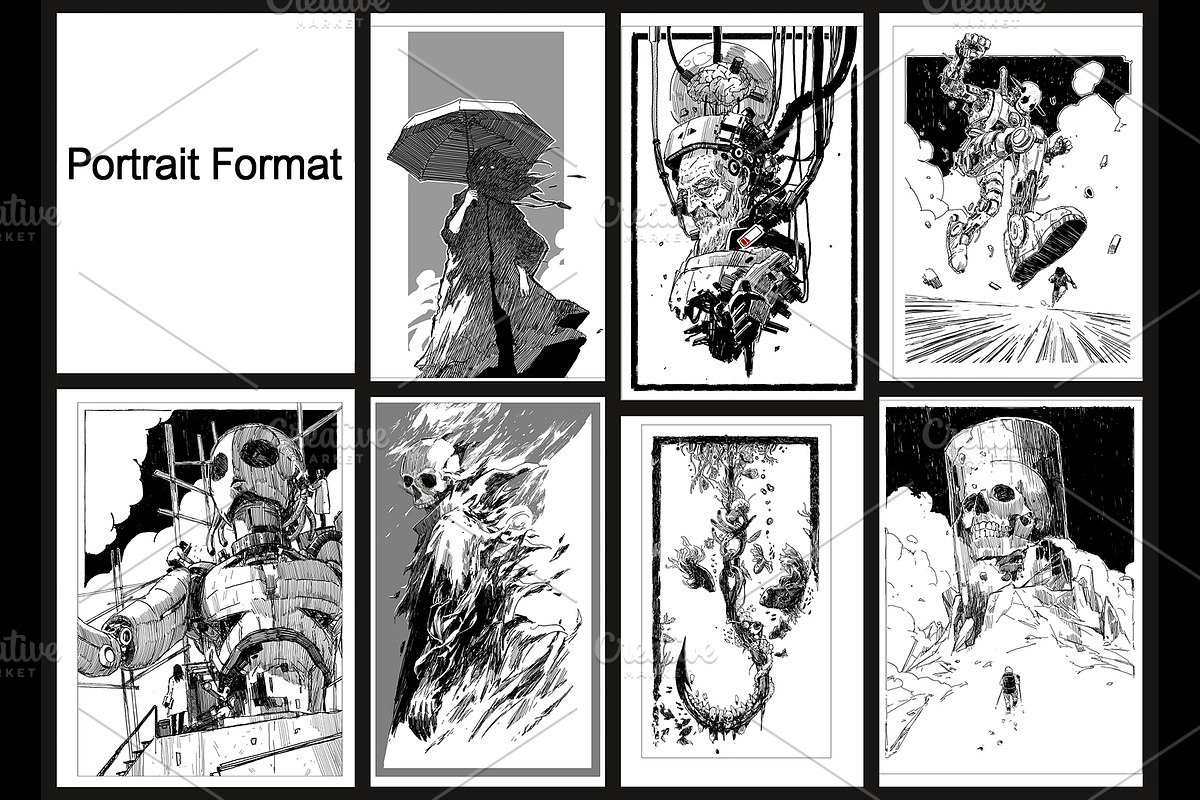 Black & white drawing collection., a Person Illustration by Grandfailure (Photo 1 of 23)
