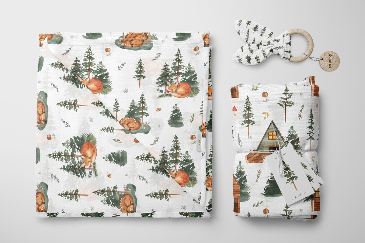 Sleeping FOREST. Watercolor animals, an Animal Illustration by Ooh Lily (Photo 10 of 18)