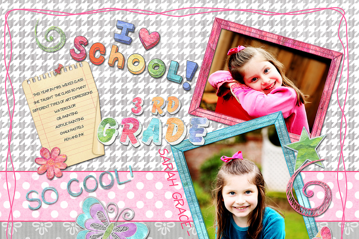 155 Colored Chalk School Elements preview 5