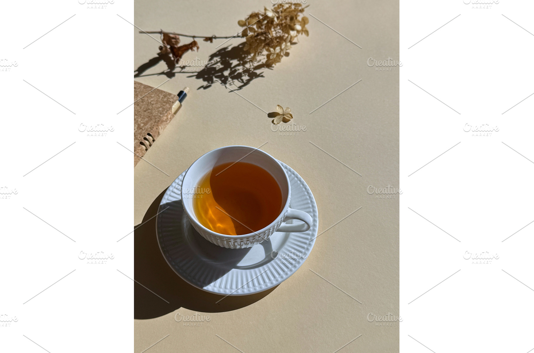 White ceramic teacup with saucer, a Photo by tilialucida