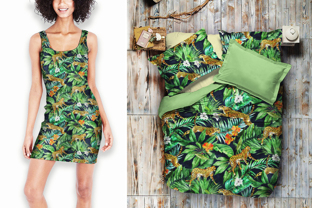 Watercolor Tropical Leopard Print, a Pattern Graphic by Gullenda (Photo 4 of 6)