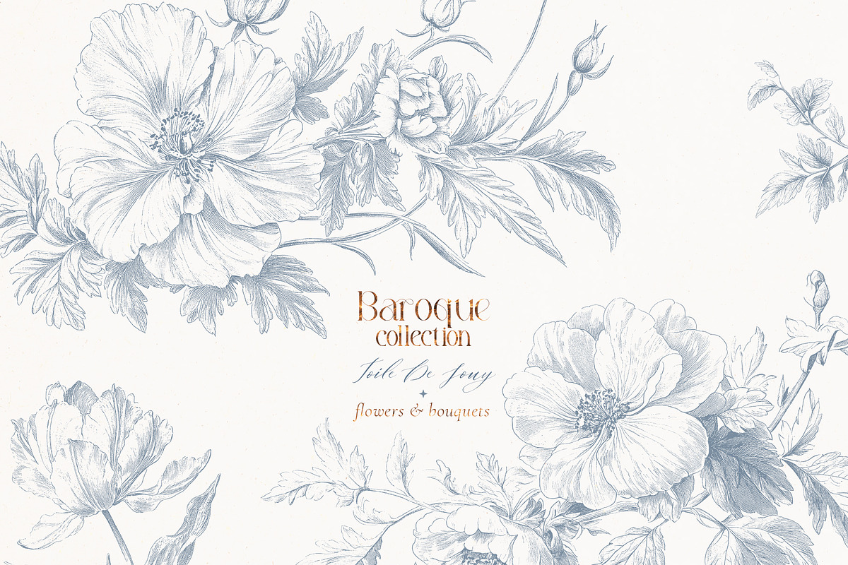 Baroque collection-Toile De Jouy, a Decorative Illustration by Pamyatka Shop (Photo 4 of 14)