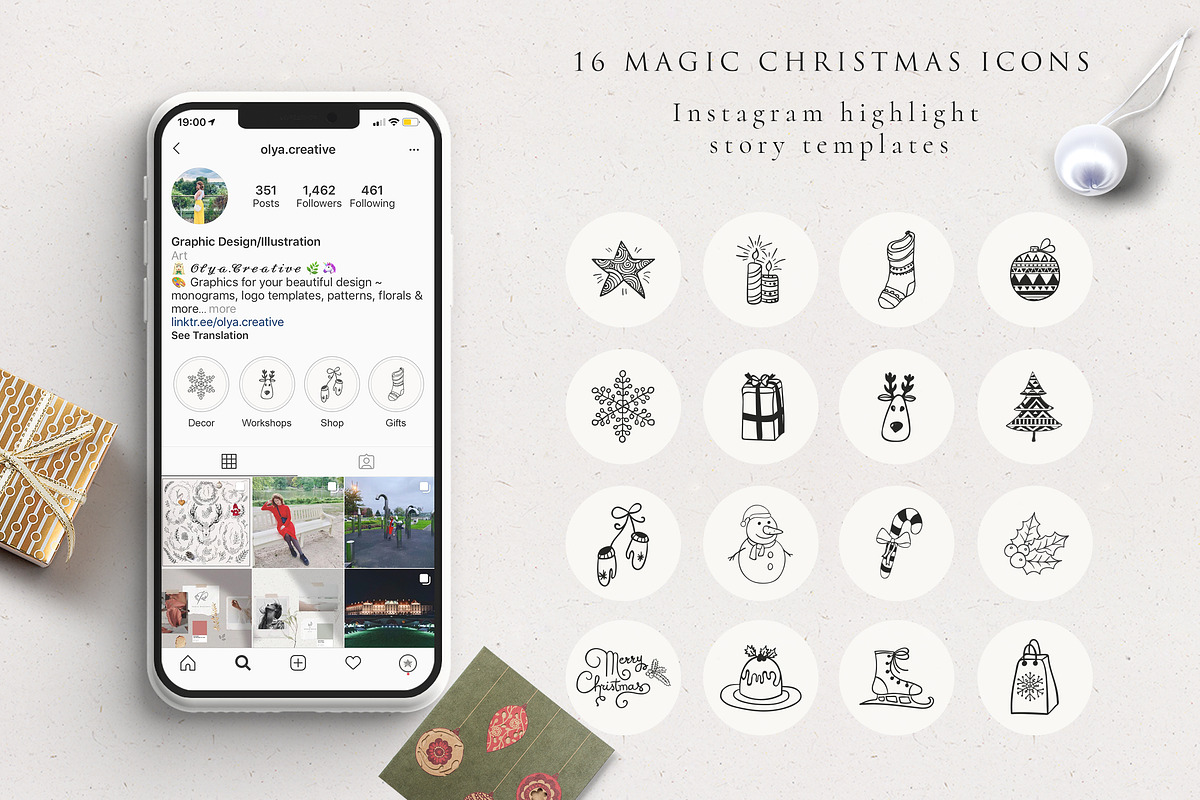 Xmas Instagram Highlight Story Icons, a Social Media Template by Olya Creative (Photo 1 of 4)
