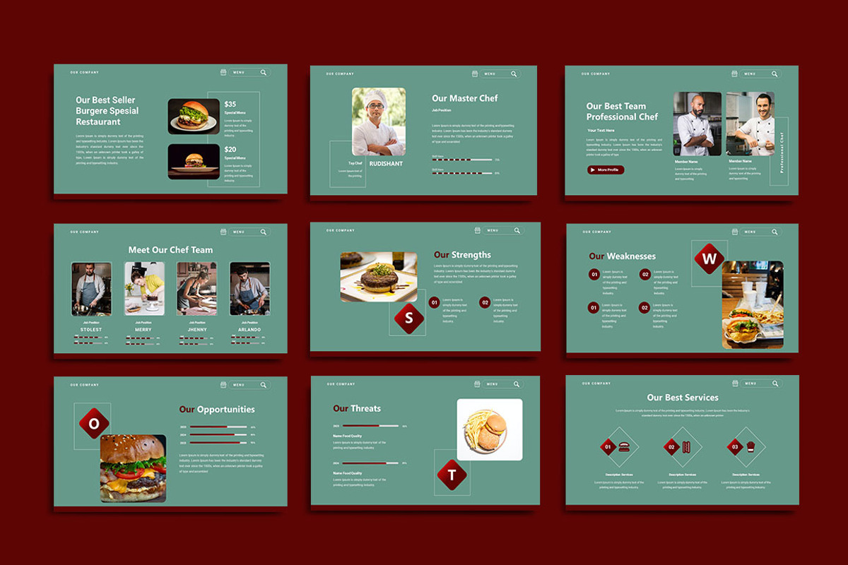 BURGERE Powerpoint Template, a Presentation Template by yanindesign (Photo 3 of 4)