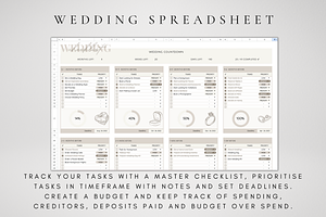 Digital Wedding Spreadsheet