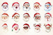 Funny Santa Claus Face Clipart, an Illustration by Rose Art (Thumbnail 2 of 5)