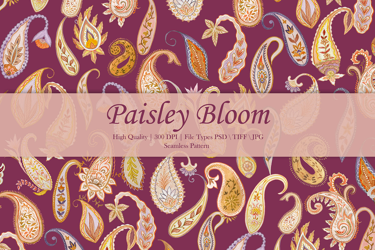 Paisley Bloom Prints & Patterns, a Pattern Graphic by GND ART STUDIO (Photo 1 of 8)
