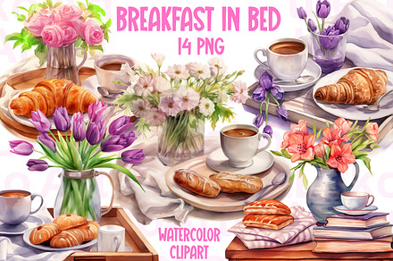 Breakfast in Bed Clipart