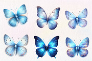 Blue Butterflies watercolor clipart, an Illustration by CreationArt (Thumbnail 8 of 9)