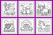Funny Farm Animals Coloring Book, an Animal Illustration by Coco Bloom (Thumbnail 2 of 3)