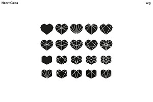 Heart Geos Vectors - Cricut Etc