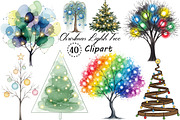 Christmas Lights Tree Clipart PNG, an Illustration by Creative Art (Thumbnail 1 of 11)
