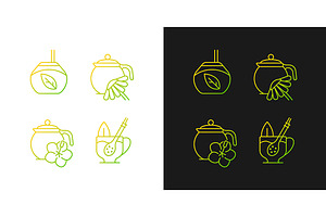 Herbal Tea Gradient Icons Set